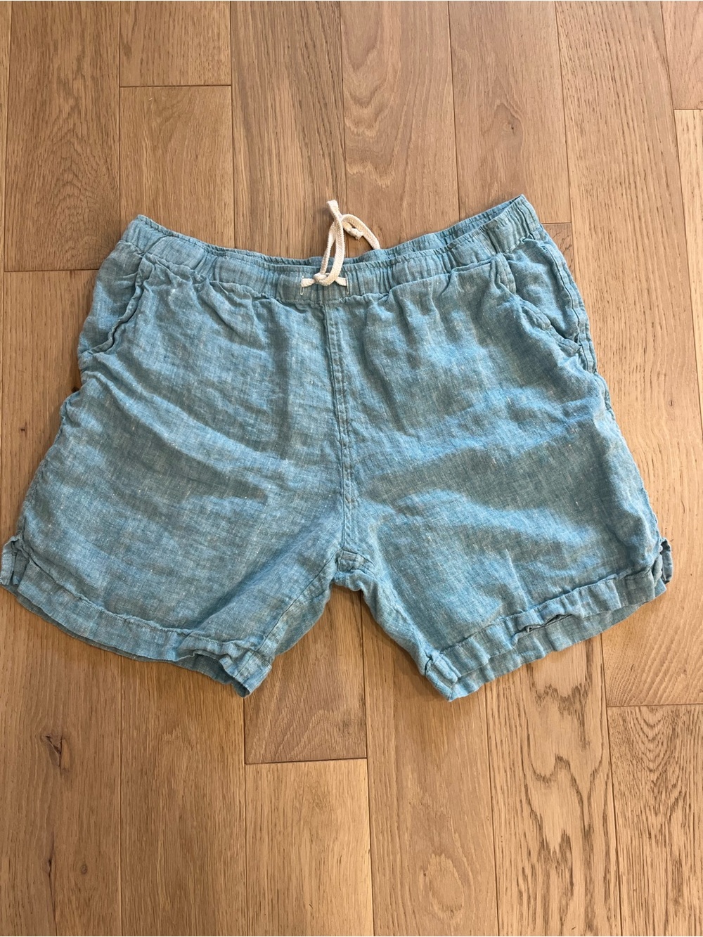 Alex Crane Bo Short 100% Linen Drawstring Shorts Size Large